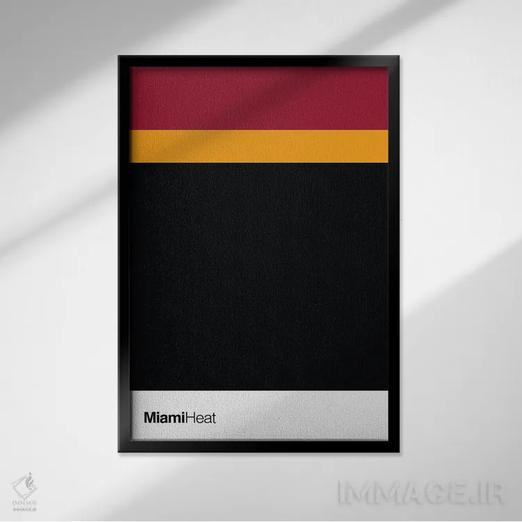 تابلو بسکتبال میامی هیت اثر آویسیکس - نمای قابدار مشکی
