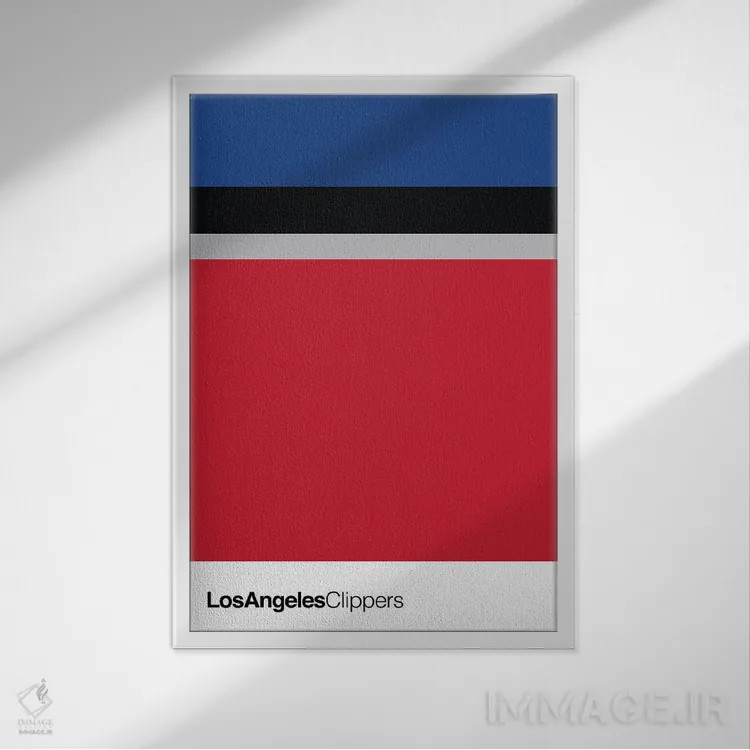 تابلو بسکتبال لسآنجلس کلیپرز اثر آویسیکس - نمای قابدار سفید