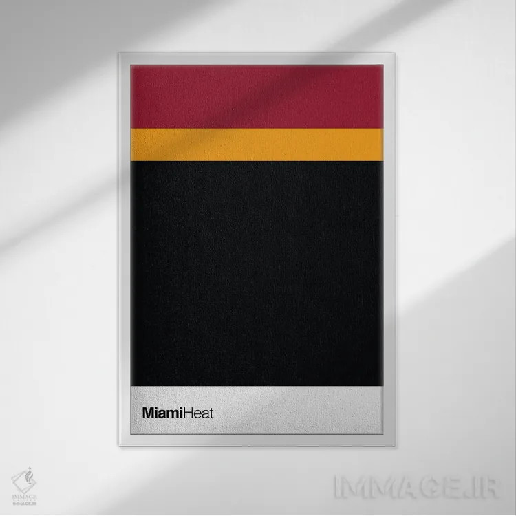 تابلو بسکتبال میامی هیت اثر آویسیکس - نمای قابدار سفید