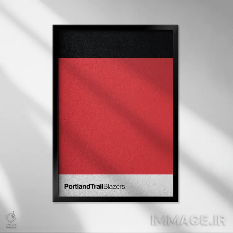 تابلو بسکتبال پورتلند تریل بلیزرز (تیم NBA) اثر آویسیکس - نمای قابدار مشکی