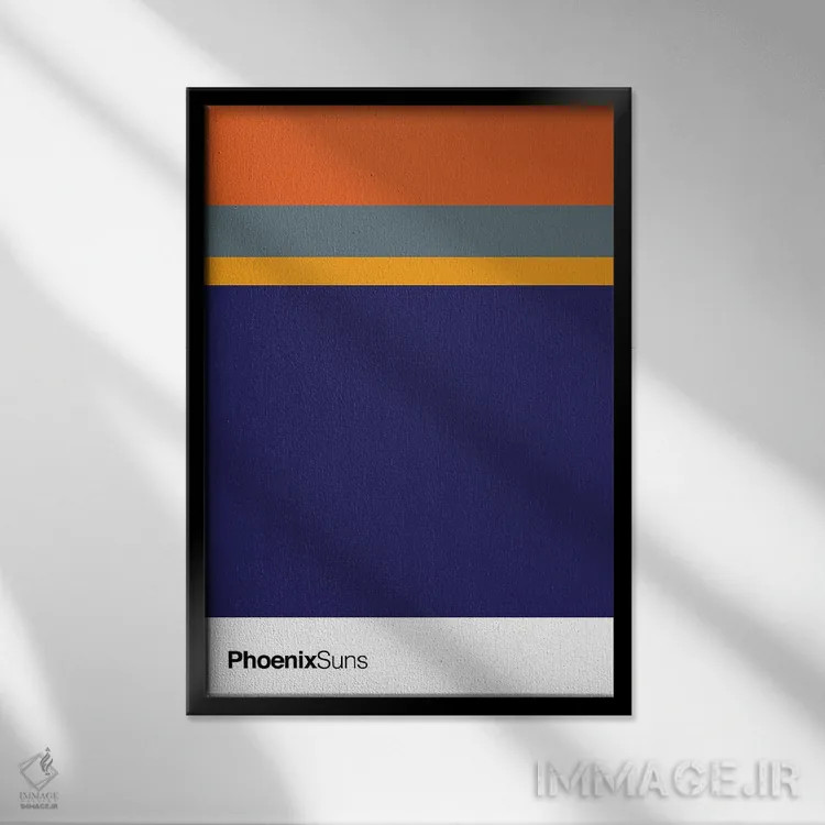 تابلو بسکتبال فینیکس سانز (تیم NBA) اثر آویسیکس - نمای قابدار مشکی