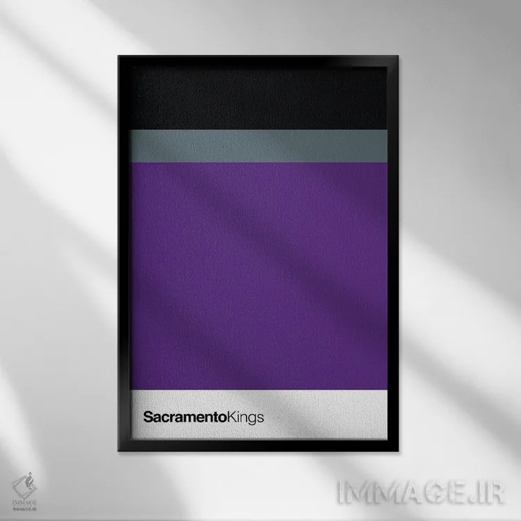 تابلو بسکتبال ساکرامنتو کینگز (تیم NBA) اثر آویسیکس - نمای قابدار مشکی