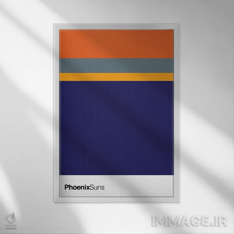 تابلو بسکتبال فینیکس سانز (تیم NBA) اثر آویسیکس - نمای قابدار سفید