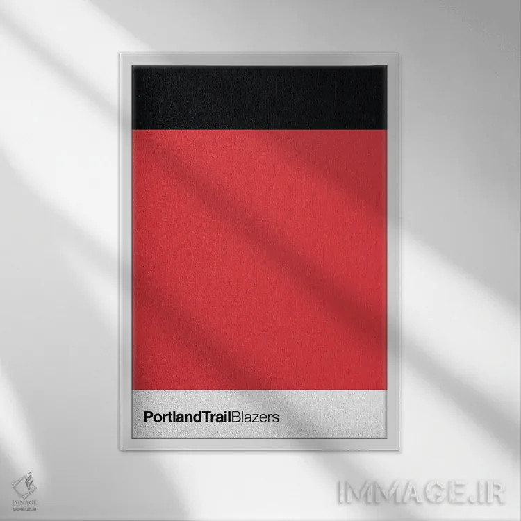 تابلو بسکتبال پورتلند تریل بلیزرز (تیم NBA) اثر آویسیکس - نمای قابدار سفید