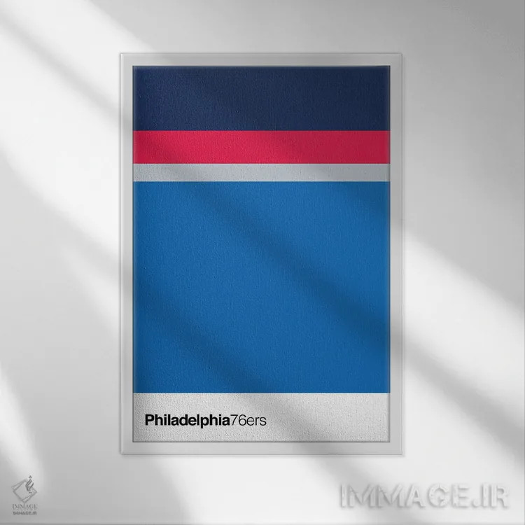 تابلو بسکتبال فیلادلفیا 76رز (تیم NBA) اثر آویسیکس - نمای قابدار سفید