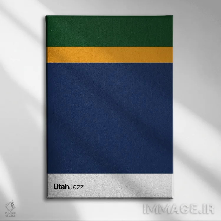 تابلو بسکتبال یوتا جز (تیم NBA) اثر آویسیکس - نمای روبهرو روی دیوار