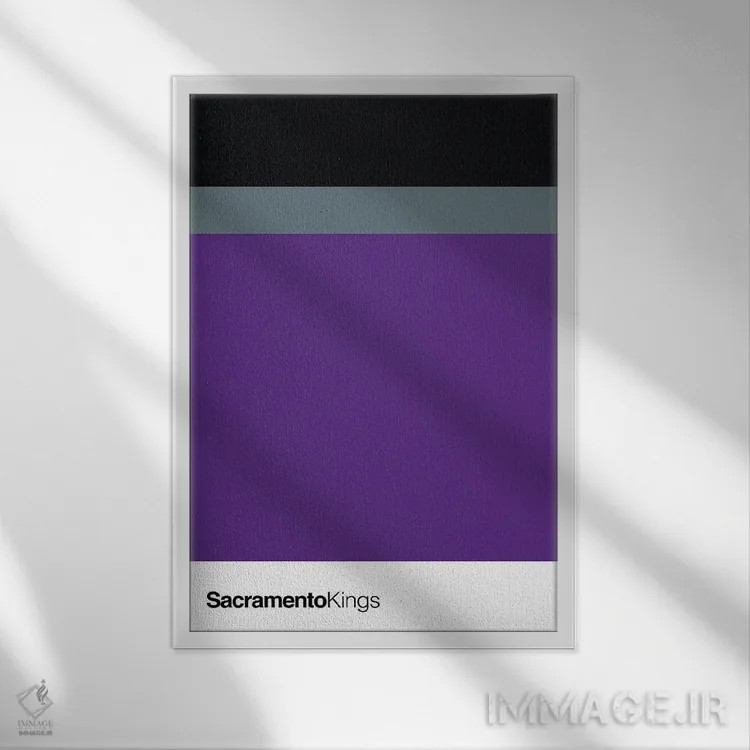 تابلو بسکتبال ساکرامنتو کینگز (تیم NBA) اثر آویسیکس - نمای قابدار سفید