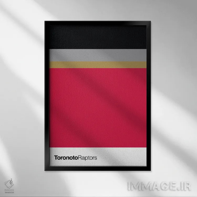 تابلو بسکتبال تورنتو رپترز (تیم NBA) اثر آویسیکس - نمای قابدار مشکی