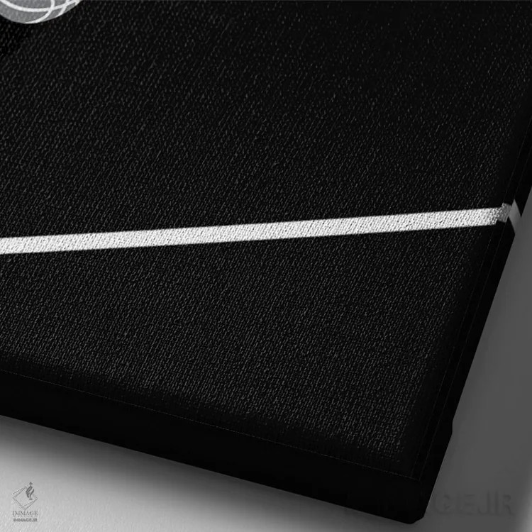 تابلو زمین بسکتبال مشکی اثر آویسیکس - نمای نزدیک بافت بوم