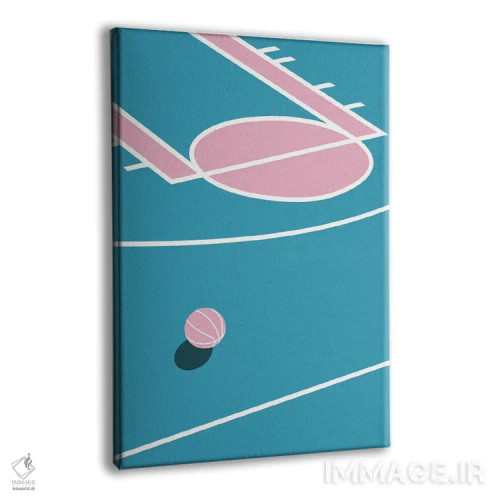 تابلو زمین بسکتبال آبی صورتی اثر آویسیکس - نمای پرسپکتیو محصول