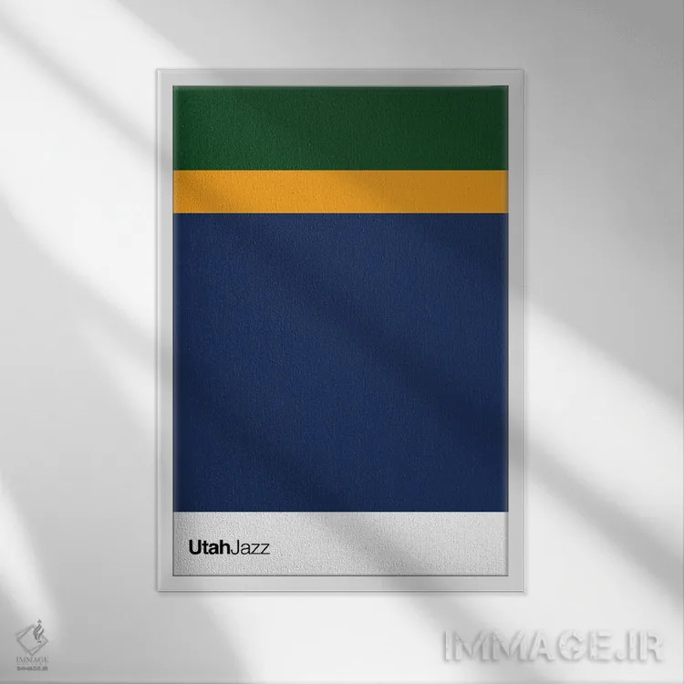 تابلو بسکتبال یوتا جز (تیم NBA) اثر آویسیکس - نمای قابدار سفید
