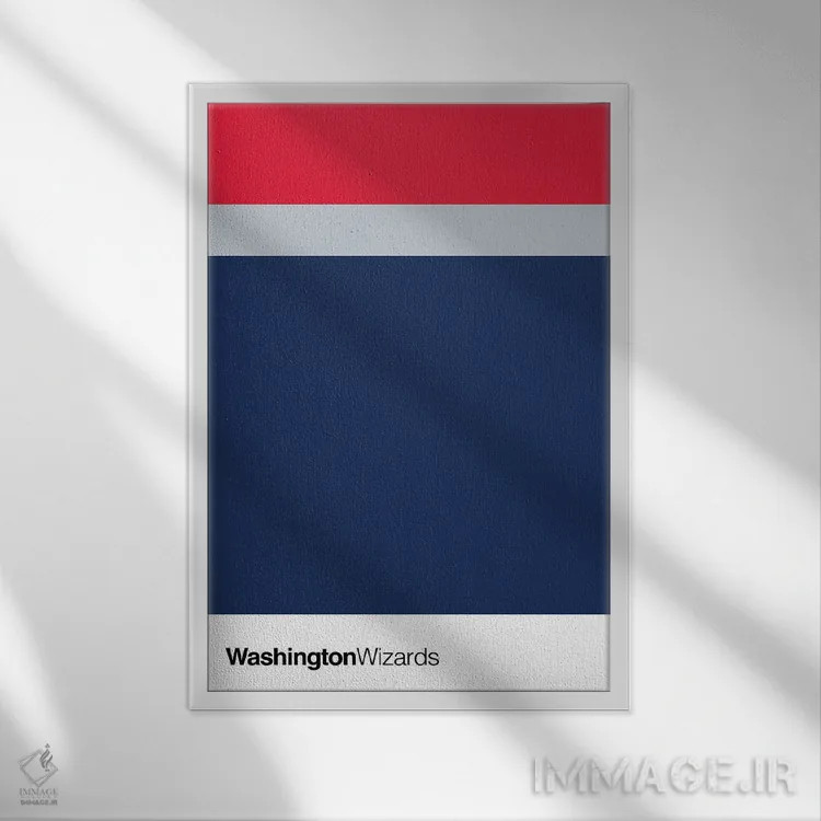 تابلو بسکتبال واشنگتن ویزاردز (تیم NBA) اثر آویسیکس - نمای قابدار سفید