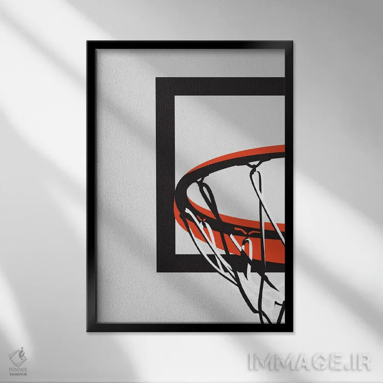 تابلو حلقهٔ بسکتبال اثر آویسیکس - نمای قابدار مشکی