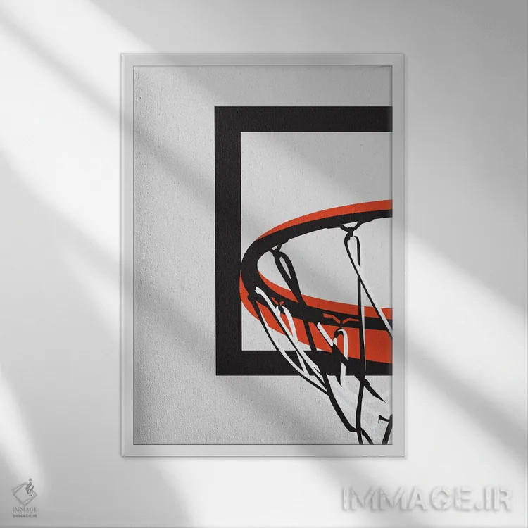 تابلو حلقهٔ بسکتبال اثر آویسیکس - نمای قابدار سفید