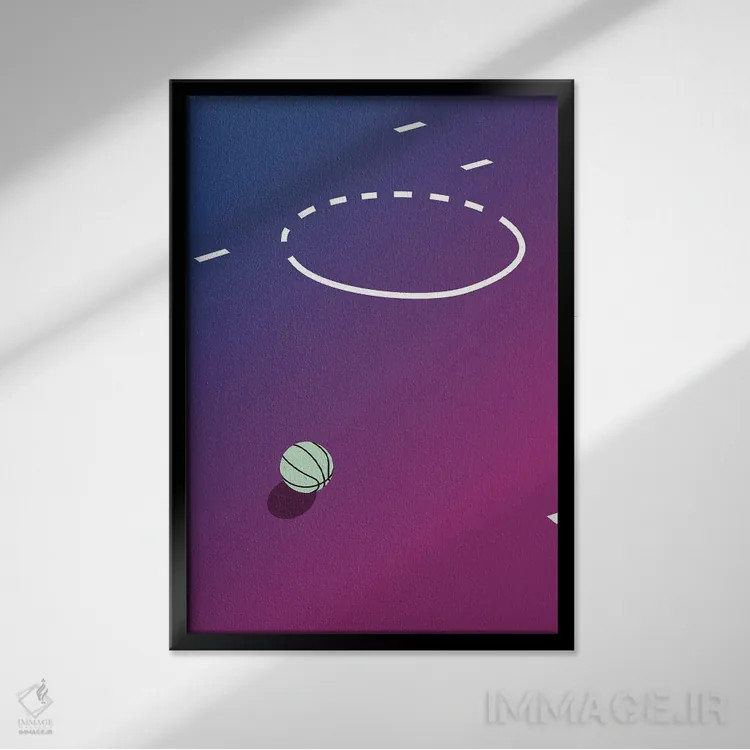 تابلو زمین بسکتبال پیگال (محلهای در پاریس) اثر آویسیکس - نمای قابدار مشکی