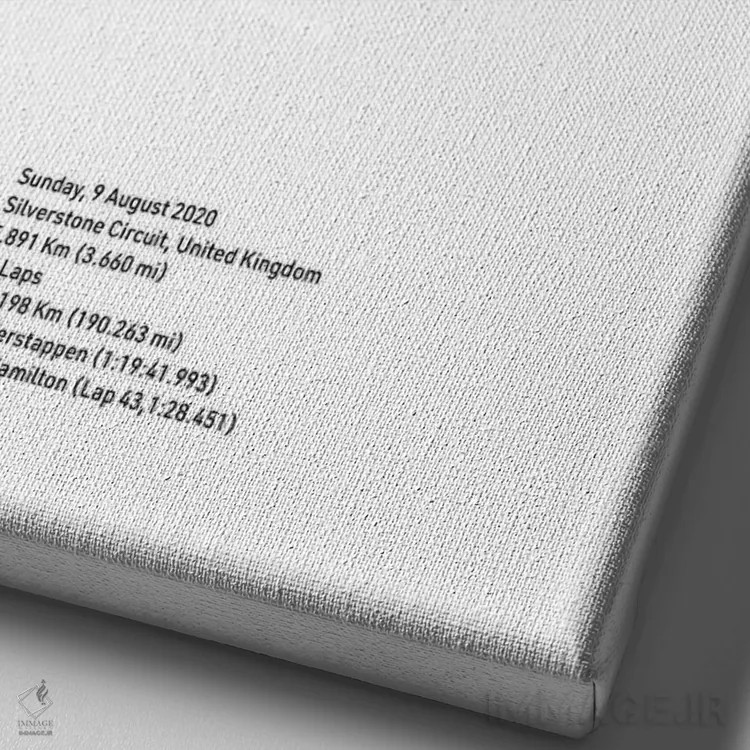 تابلو هفتادمین سالگرد فرمول ۱ (سفید) اثر آویسیکس - نمای نزدیک بافت بوم