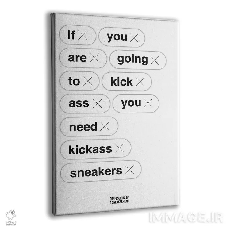 تابلو کتانیهای شگفتانگیز (سفید) اثر آویسیکس - نمای پرسپکتیو محصول