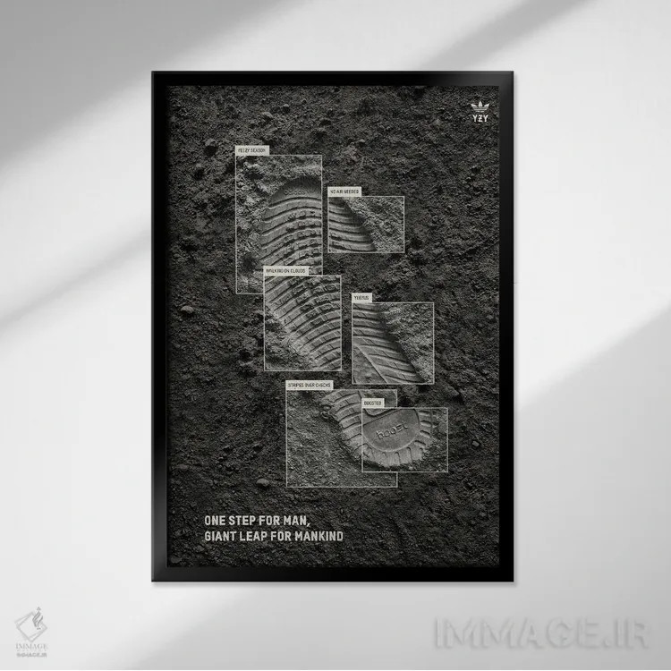 تابلو فرود بر ماه اثر آویسیکس - نمای قابدار مشکی