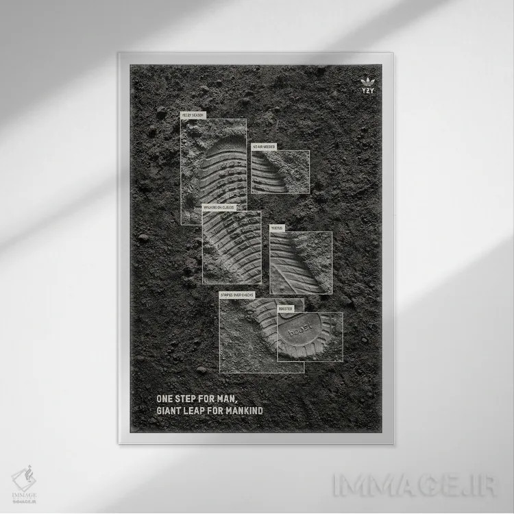 تابلو فرود بر ماه اثر آویسیکس - نمای قابدار سفید