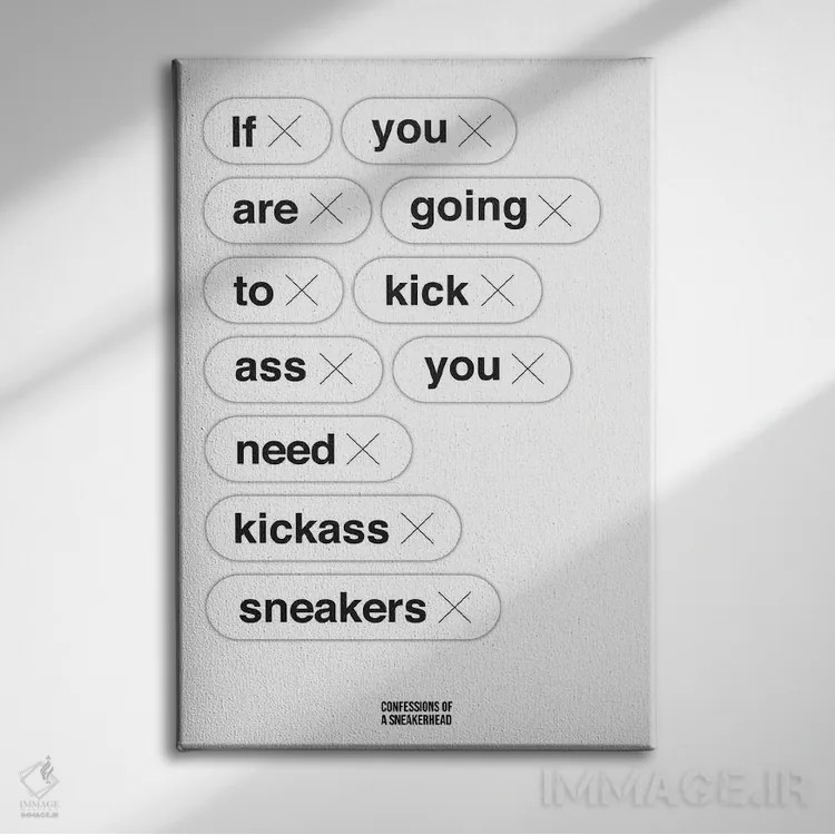 تابلو کتانیهای شگفتانگیز (سفید) اثر آویسیکس - نمای روبهرو روی دیوار