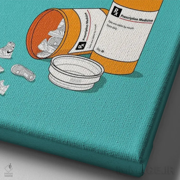 تابلو داروی کتانی اثر آویسیکس - نمای نزدیک بافت بوم