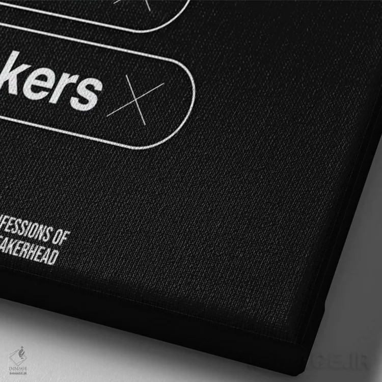 تابلو کتانیهای شگفتانگیز (مشکی) اثر آویسیکس - نمای نزدیک بافت بوم