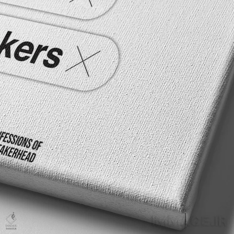 تابلو کتانیهای شگفتانگیز (سفید) اثر آویسیکس - نمای نزدیک بافت بوم