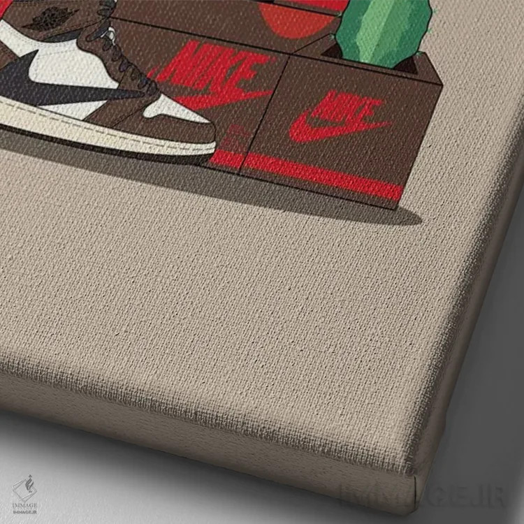 تابلو تراویس اسکات کاکتوس جک (برند) اثر آویسیکس - نمای نزدیک بافت بوم