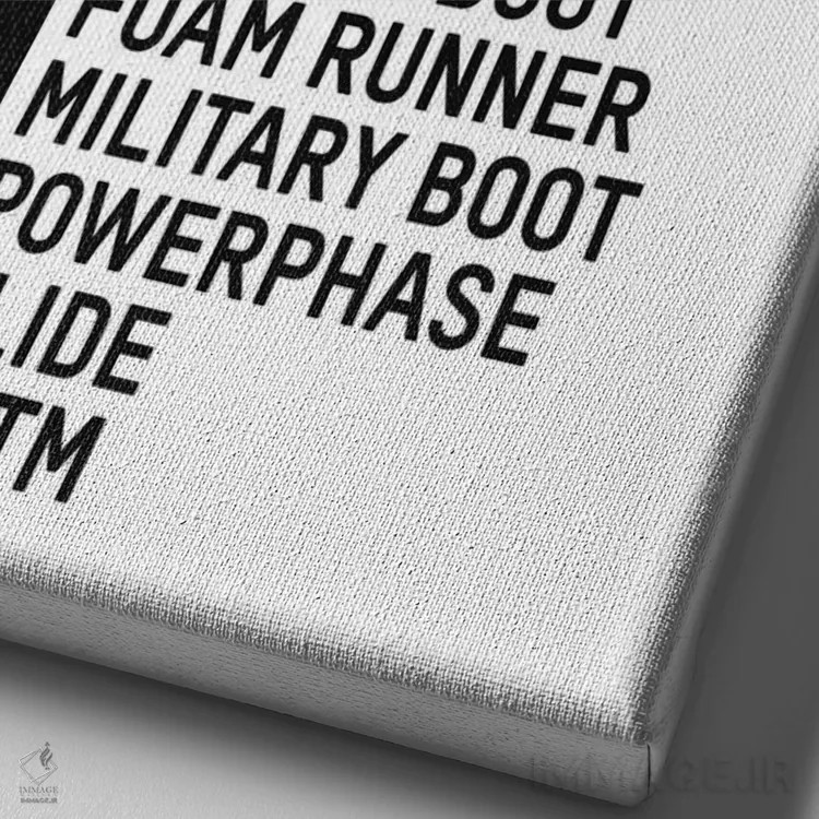 تابلو یزی (سفید) (برند کفش) اثر آویسیکس - نمای نزدیک بافت بوم