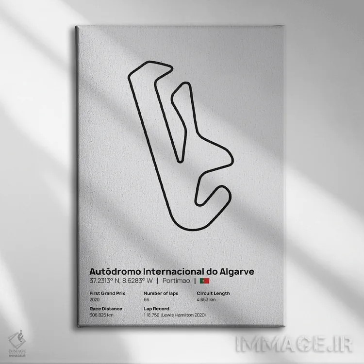 تابلو فرمول یک - پیست الگارو اثر آویسیکس - نمای روبهرو روی دیوار