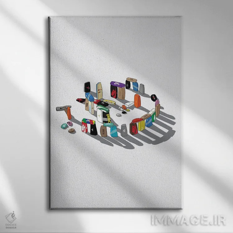 تابلو کتانیهنج (الهام از استونهنج) اثر آویسیکس - نمای روبهرو روی دیوار