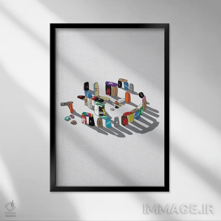 تابلو کتانیهنج (الهام از استونهنج) اثر آویسیکس - نمای قابدار مشکی