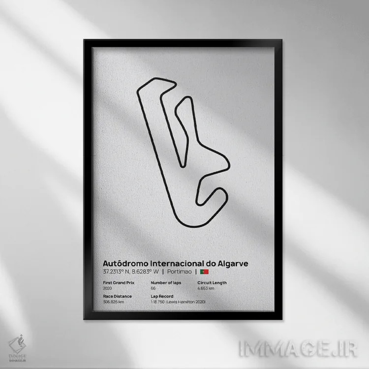 تابلو فرمول یک - پیست الگارو اثر آویسیکس - نمای قابدار مشکی
