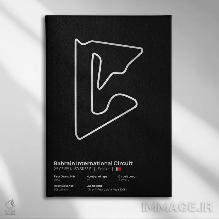 تابلو فرمول یک - پیست بحرین اثر آویسیکس - نمای روبهرو روی دیوار