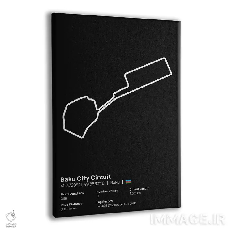 تابلو فرمول یک - پیست شهر باکو اثر آویسیکس - نمای پرسپکتیو محصول