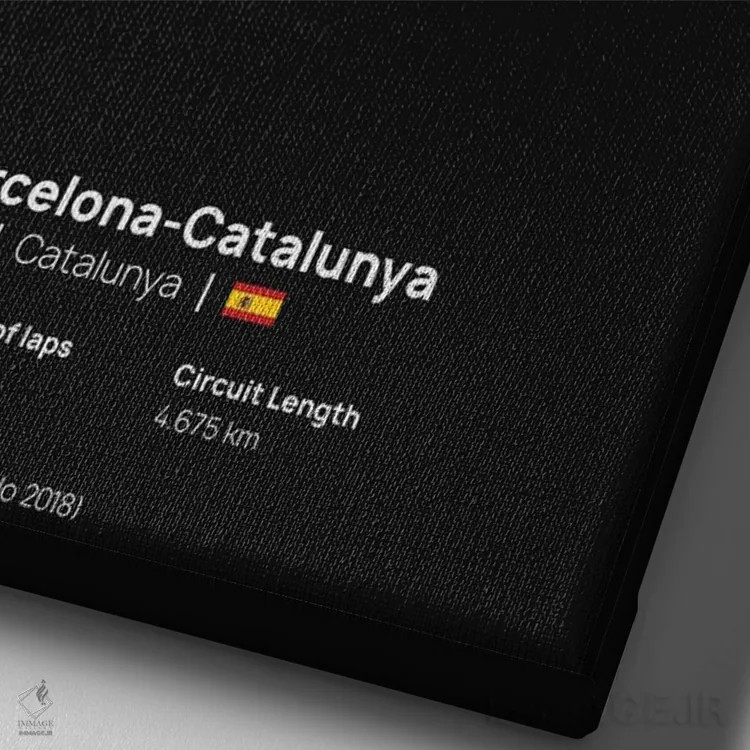 تابلو فرمول یک - پیست کاتالونیا اثر آویسیکس - نمای نزدیک بافت بوم