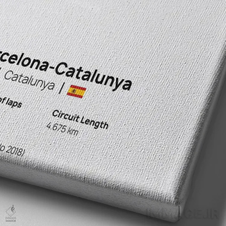 تابلو فرمول یک - پیست کاتالونیا اثر آویسیکس - نمای نزدیک بافت بوم