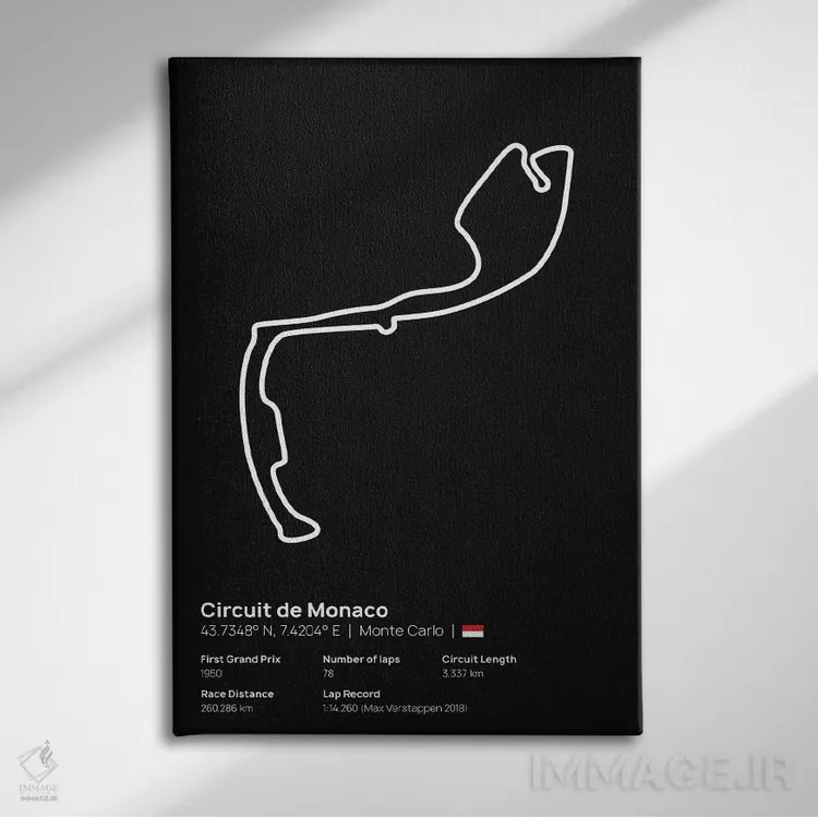 تابلو فرمول یک - پیست موناکو اثر آویسیکس - نمای روبهرو روی دیوار