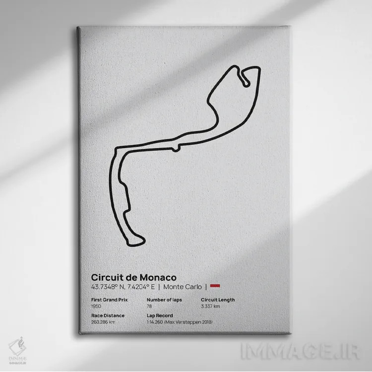 تابلو فرمول یک - پیست موناکو اثر آویسیکس - نمای روبهرو روی دیوار