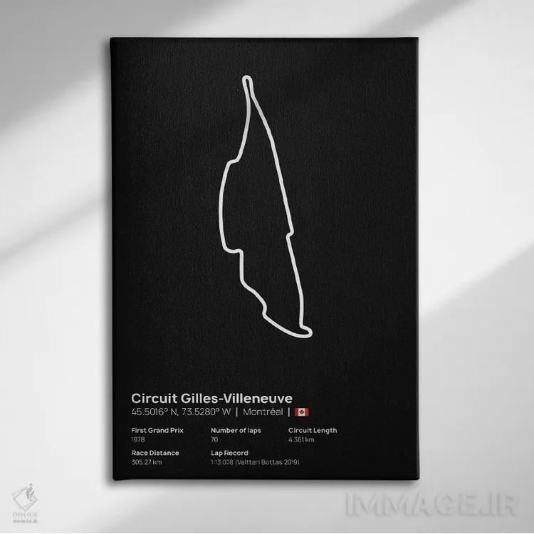 تابلو فرمول یک - پیست ژیل ویلنوو اثر آویسیکس - نمای روبهرو روی دیوار
