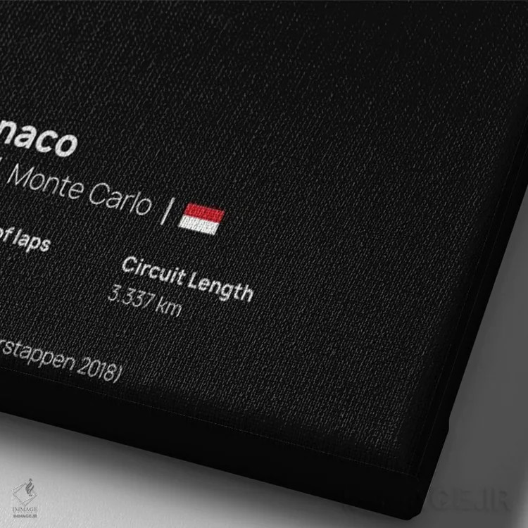 تابلو فرمول یک - پیست موناکو اثر آویسیکس - نمای نزدیک بافت بوم
