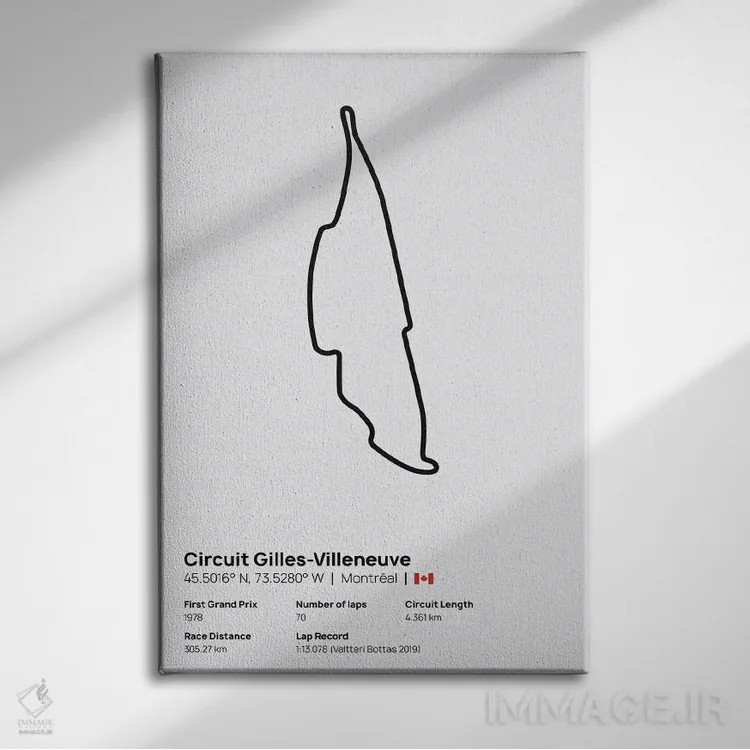 تابلو فرمول یک - پیست ژیل ویلنوو اثر آویسیکس - نمای روبهرو روی دیوار