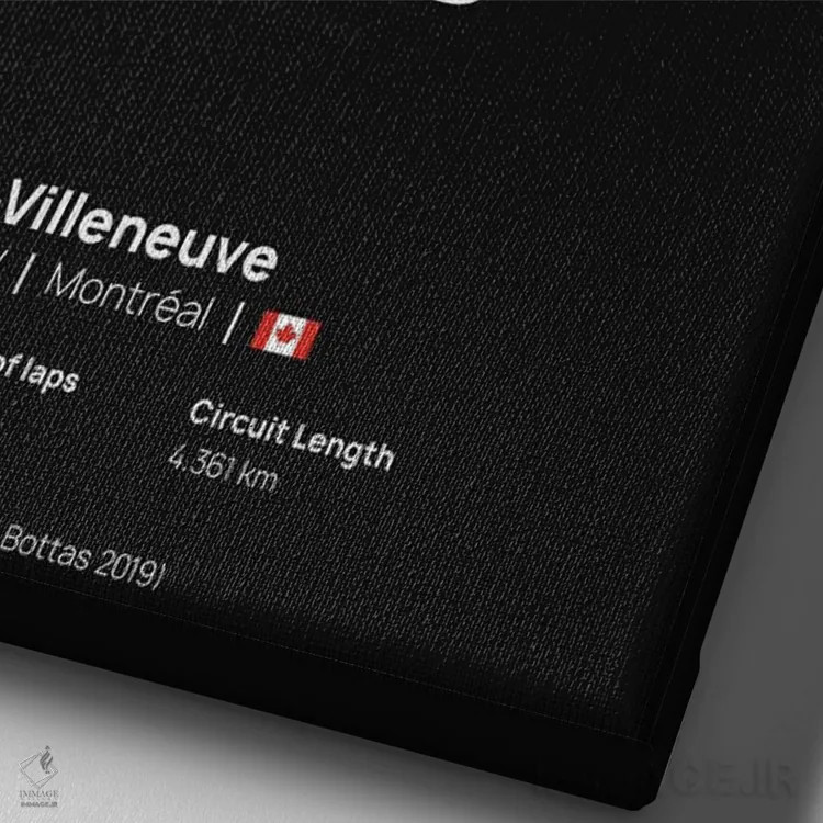 تابلو فرمول یک - پیست ژیل ویلنوو اثر آویسیکس - نمای نزدیک بافت بوم