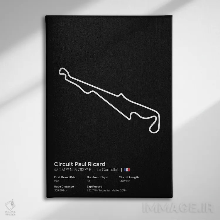 تابلو فرمول یک - پیست پل ریکارد اثر آویسیکس - نمای روبهرو روی دیوار
