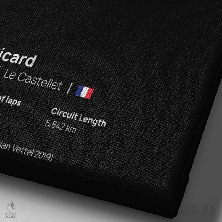 تابلو فرمول یک - پیست پل ریکارد اثر آویسیکس - نمای نزدیک بافت بوم