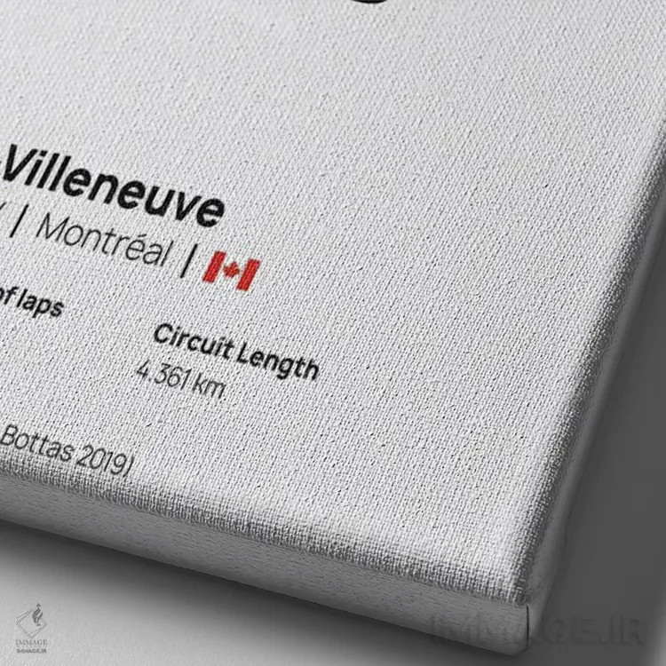 تابلو فرمول یک - پیست ژیل ویلنوو اثر آویسیکس - نمای نزدیک بافت بوم