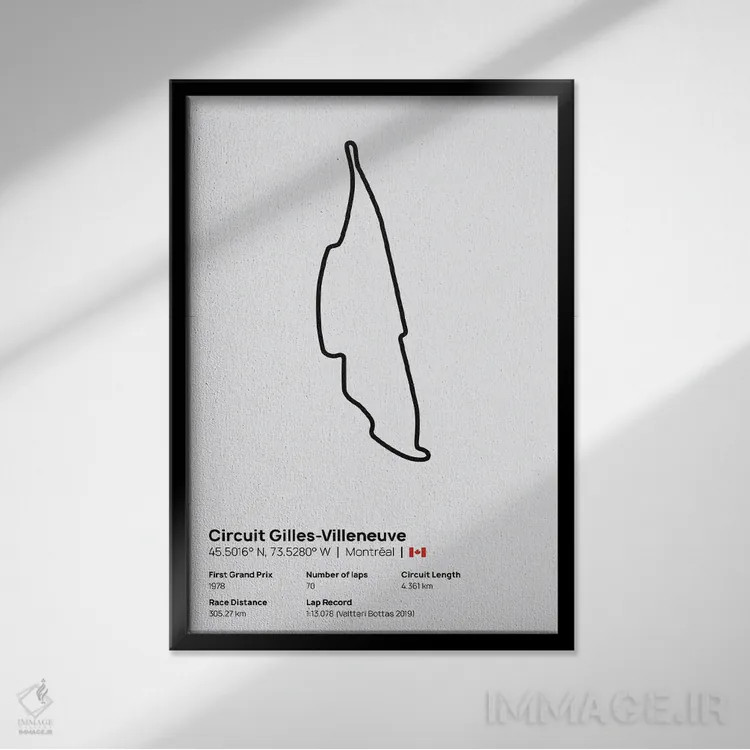 تابلو فرمول یک - پیست ژیل ویلنوو اثر آویسیکس - نمای قابدار مشکی
