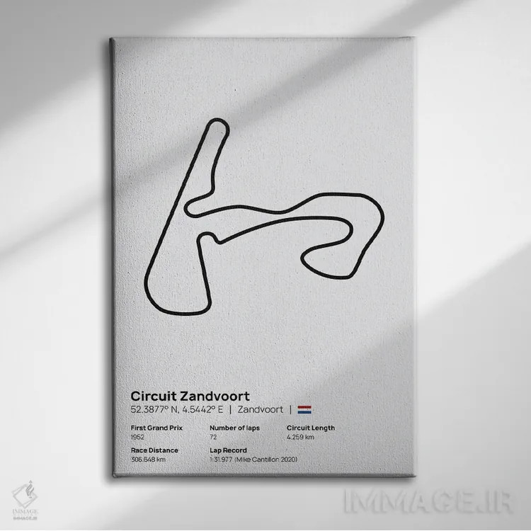 تابلو فرمول یک - پیست زاندفورت اثر آویسیکس - نمای روبهرو روی دیوار