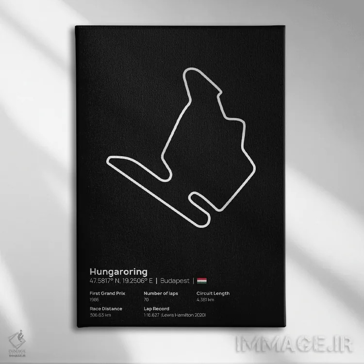 تابلو فرمول یک - پیست هونگارورینگ اثر آویسیکس - نمای روبهرو روی دیوار