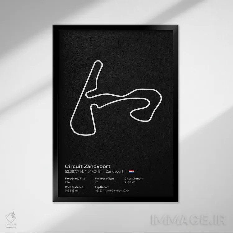 تابلو فرمول یک - پیست زاندفورت اثر آویسیکس - نمای قابدار مشکی
